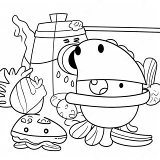 Spongebob Thanksgiving Feast Coloring Page 44892-37306