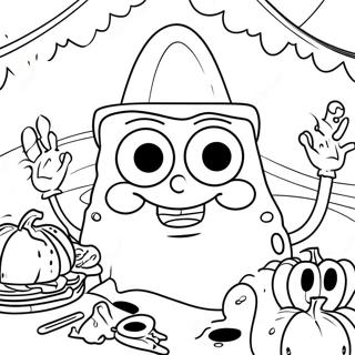 Spongebob Thanksgiving Feast Coloring Page 44892-37308