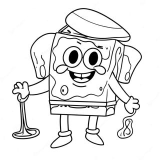 Spongebob Pilgrim Costume Coloring Page 44893-37311