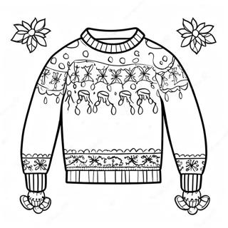 Ugly Christmas Sweater Coloring Page 4491-3610