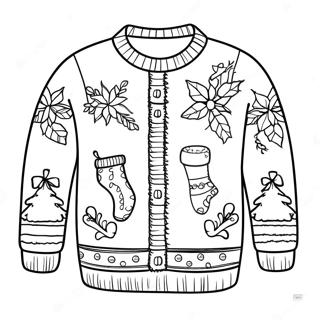 Ugly Christmas Sweater Coloring Page 4491-3611