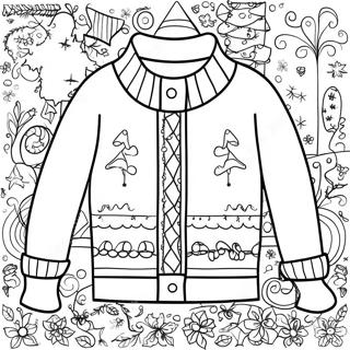 Funny Ugly Christmas Sweater Coloring Page 4492-3613