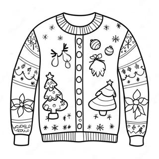 Funny Ugly Christmas Sweater Coloring Page 4492-3614