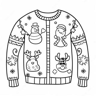 Funny Ugly Christmas Sweater Coloring Page 4492-3615