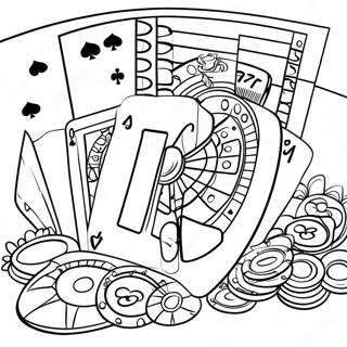 Casino Themed Coloring Page 44942-37351