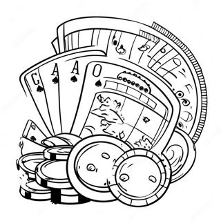 Casino Themed Coloring Page 44942-37352