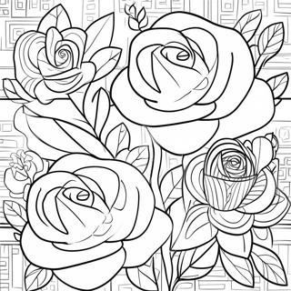 Roses Outline Coloring Pages