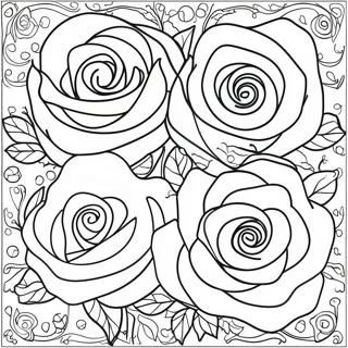 Roses Outline Coloring Page 44952-37355