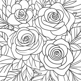 Roses Outline Coloring Page 44952-37356