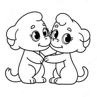 Cute Dave And Ava Playing Together Coloring Page 44963-37370