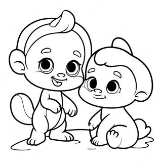 Cute Dave And Ava Playing Together Coloring Page 44963-37372