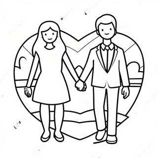 Sweetheart Couple Holding Hands Coloring Page 44993-37395