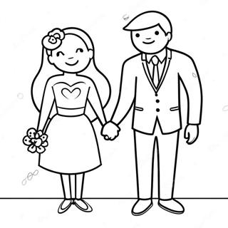 Sweetheart Couple Holding Hands Coloring Page 44993-37396