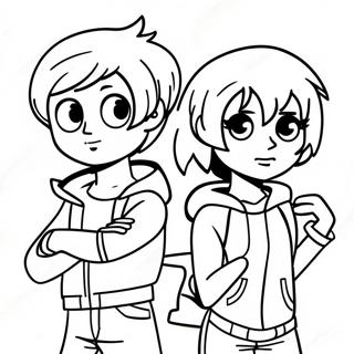 Scott Pilgrim And Ramona Flowers Coloring Page 45003-37401