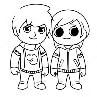 Scott Pilgrim And Ramona Flowers Coloring Page 45003-37402