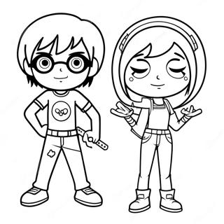 Scott Pilgrim And Ramona Flowers Coloring Page 45003-37404