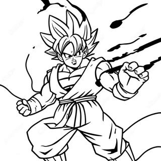 Goku Black In Battle Pose Coloring Page 4502-3622