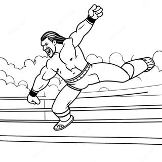 Wwe Wrestler Jumping On Opponent Coloring Page 45093-37473