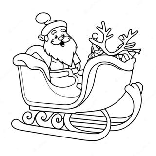 Festive Santa Sleigh With Jolly Reindeer Coloring Page 45124-37489