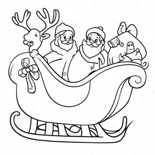 Festive Santa Sleigh With Jolly Reindeer Coloring Page 45124-37490