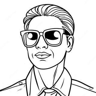 Cool Baddie In Sunglasses Coloring Page 4512-3629