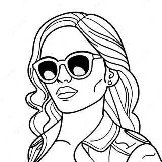 Cool Baddie In Sunglasses Coloring Page 4512-3630