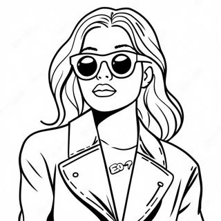 Cool Baddie In Sunglasses Coloring Page 4512-3631