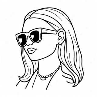 Cool Baddie In Sunglasses Coloring Page 4512-3632