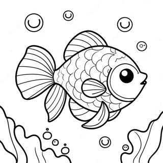 Cute Goldfish Swimming Coloring Page 45154-37513