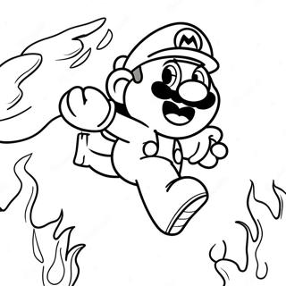 Fire Mario Jumping Over Enemies Coloring Page 45174-37530