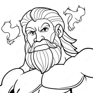 Mighty Zeus With Thunderbolt Coloring Page 45194-37545