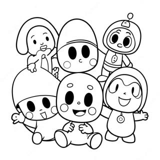 Pocoyo And Friends Coloring Page 4522-3639