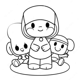 Pocoyo And Friends Coloring Page 4522-3640