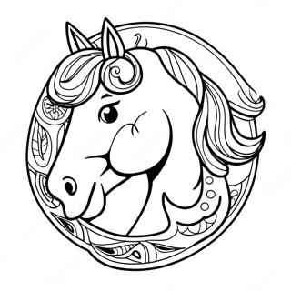 Lucky Horse Shoe Coloring Page 45234-37581