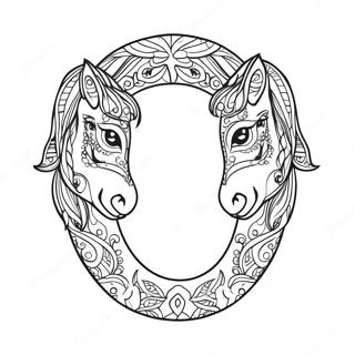 Lucky Horse Shoe Coloring Page 45234-37584