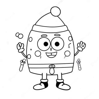 Festive Spongebob With Santa Hat Coloring Page 45254-37593