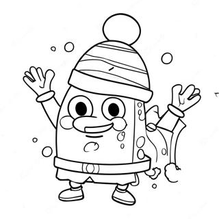 Festive Spongebob With Santa Hat Coloring Page 45254-37596