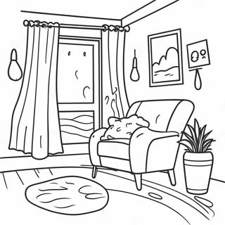 Cozy Rainy Day Indoor Coloring Page 45274-37615