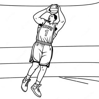 Klay Thompson Shooting A Three Point Shot Coloring Page 45284-37621