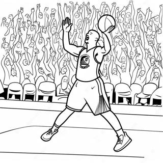 Klay Thompson Shooting A Three Point Shot Coloring Page 45284-37622