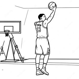 Klay Thompson Shooting A Three Point Shot Coloring Page 45284-37624