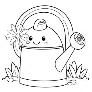 Cute Watering Can With Flowers Coloring Page 45294-37618