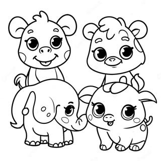 Cute Baby Zoo Animals Coloring Page 452-361