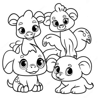 Cute Baby Zoo Animals Coloring Page 452-362