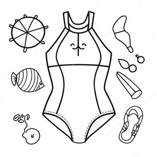 Cute Summer Swimsuit Coloring Page 45304-37634