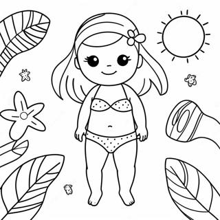 Cute Summer Swimsuit Coloring Page 45304-37636