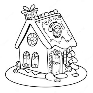 Festive Gingerbread House Coloring Page 45324-37646