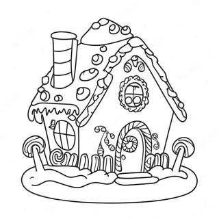 Festive Gingerbread House Coloring Page 45324-37647