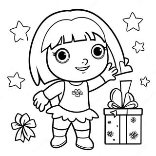 Dora Christmas Coloring Page 45343-37658