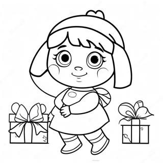 Dora Christmas Coloring Page 45343-37659